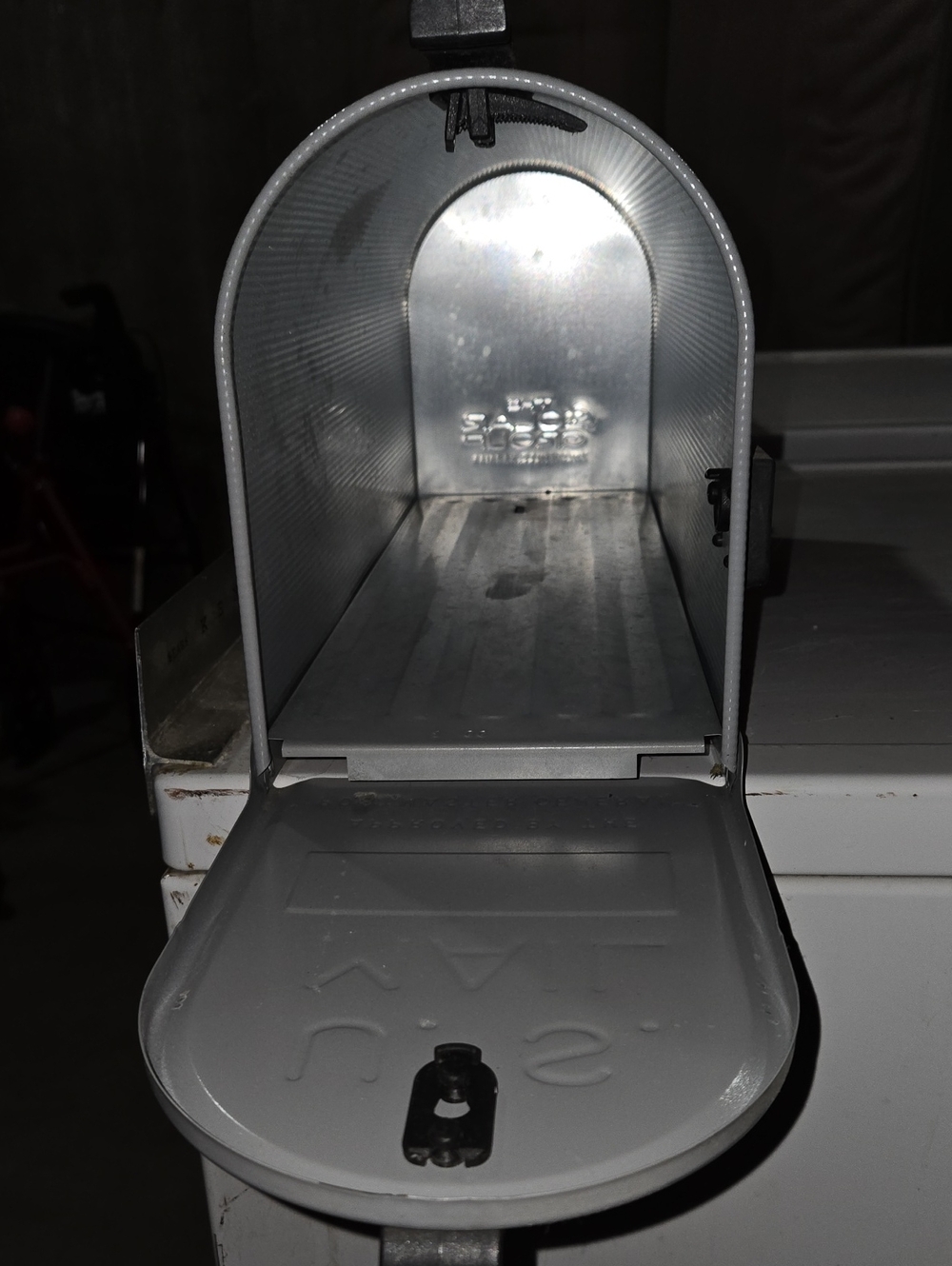 Gray Metal Mailbox